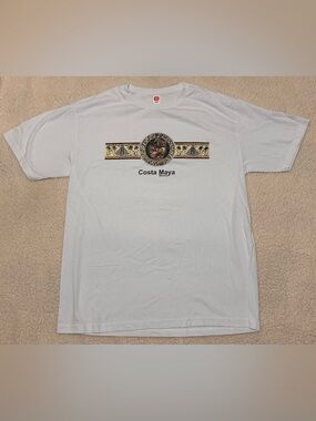 Costa Maya Mexico Men's White Graphic T-Shirt L